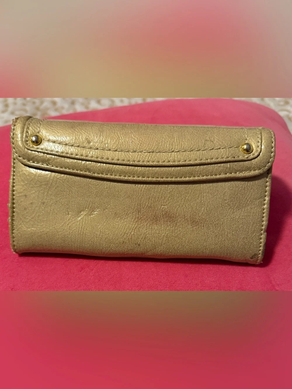 COACH Metallic Gold Leather Wallet Women’s